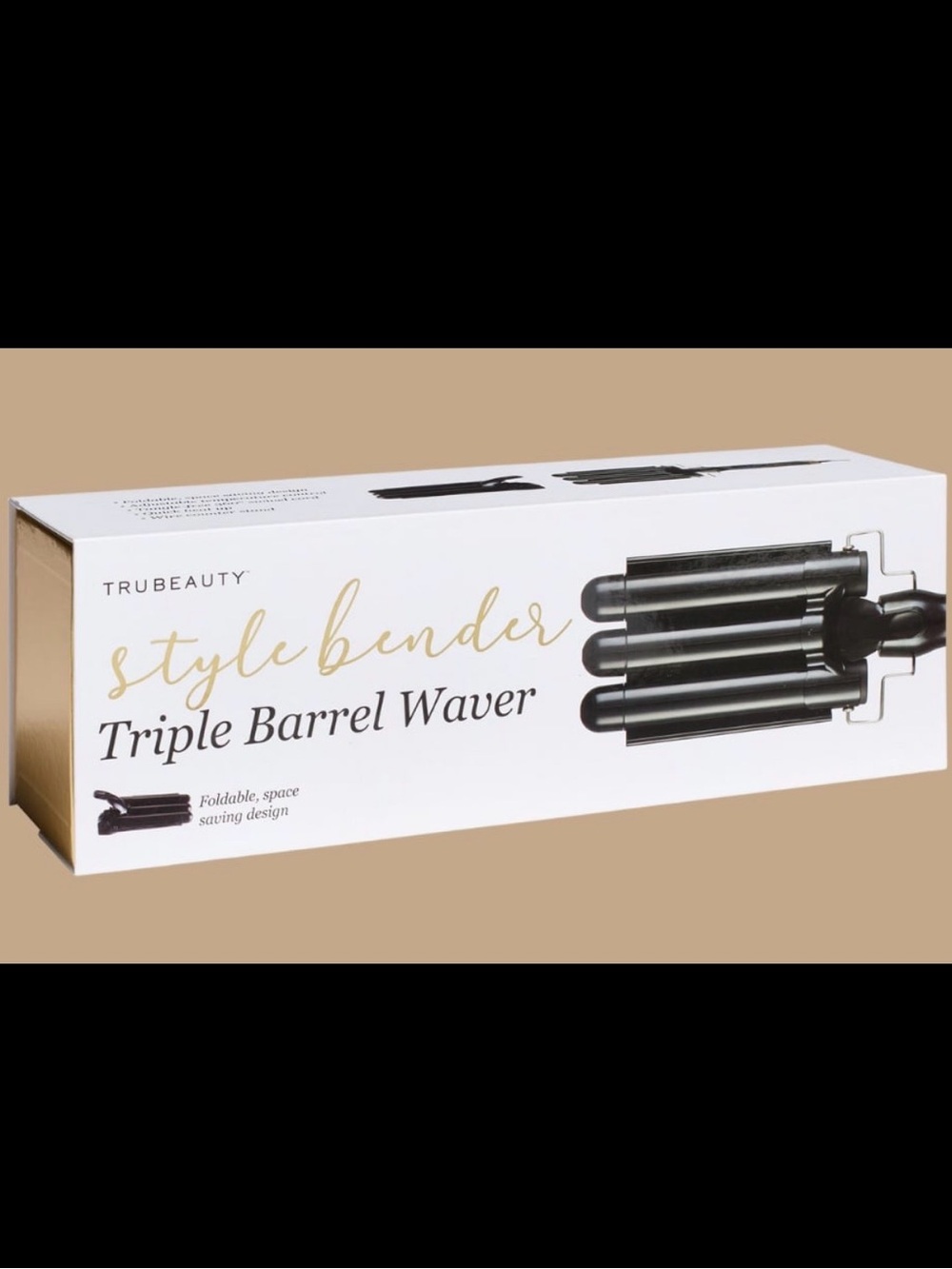 Tru Beauty Foldable 3 Barrel Curling Iron LED Display, Tangle-Free Cord